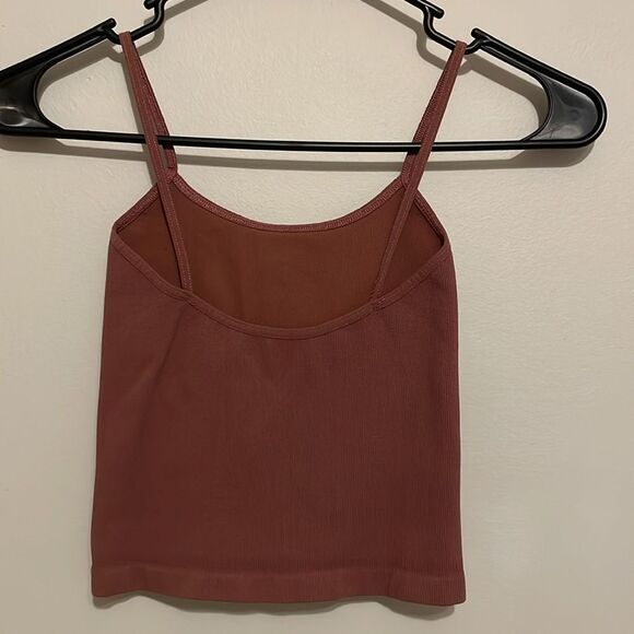 27 FP Movement Ribbed Cropped Spaghetti Strap Tank Top Sz XS Small Mauve - Picture 3 of 4
